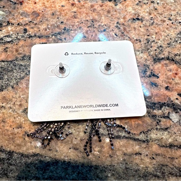 Park Lane: Interstellar Post Earrings, hematite plated with crystals, NWT - Picture 4 of 4